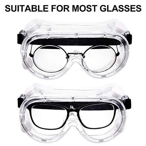 Frienda 6 Pack Safety Goggles for Work Protective Vent Safety Glasses Anti-fog Chemical Splash Resistant Goggle Clear Adjustable Goggles for Home Lab Workplace Eye Protection — view 5