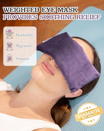 Hihealer Eye Pillow Yoga Meditation Accessories Lavender Aromatherapy Weighted Eye Mask for Sleeping, Yoga, Meditation, Self Care Relaxation Xmas Gifts for Women Mom (Purple * 2) — view 5