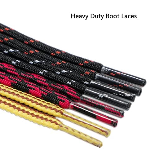 Heavy Duty Round Work Boot Laces - Strong Laces for Walking, Hiking, Steel Toe Cap, Safety & Hunting Boots - Mens & Womens Thick Replacement Shoelaces, 1 Pair, Black/Brown, 120CM — view 5