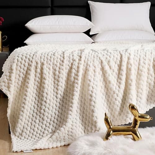 Highdi Winter Blankets and Throws for Sofa Beds, Soft Warm Sofa Throw Fluffy Cozy Bed Throws Fleece Throw Blanket for Kids Adults Bedroom Couch Travel-Plaid (100X150cm,Yellow) — view 4