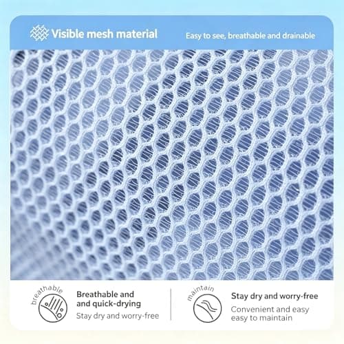 WANIXIA Mesh Shower Caddy Bag,Tote Mesh Beach Bag,Quick Dry Portable Tote Bags,Large-capacity Shoulder Storage Bage,Mesh Crossbody Bags,for the Beach,Shower,Swimming,Travel and Camping — view 4