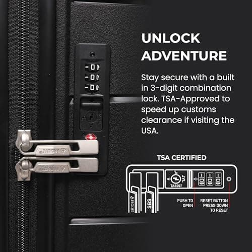 Aerolite Large 28in 100L Polypropylene Hard Shell 8 Wheel Spinner Suitcase — view 4