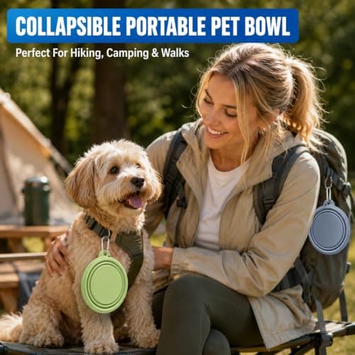 2PCS Collapsible Dog Cat Water Bowls, 350ml Portable Dog Bowls — view 4