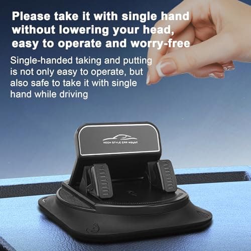 Dashboard Phone Stand, Silicone Mat Mount, Adhesive Base, Vertical Horizontal Use, Automotive Organizer, Compatible with Minivan Caravan Sedan Pickup Truck, 4.13x4.13x3.35in — view 6
