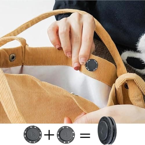 Magnetic Buttons,6 Pairs 26 mm Magnetic Press Studs for Sewing,Magnetic Closures for Clothing, Bags & Pockets. Large Snap Fasteners in Classic Black for Easy and Strong Garment & Accessory Closures — view 4