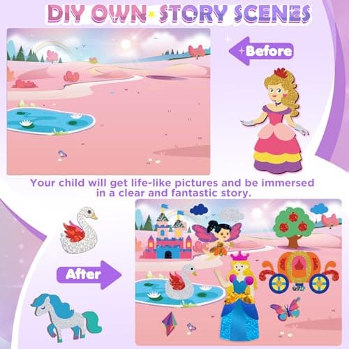 URMYWO Foil Fun Arts & Crafts for Kids Ages 4-12 | Large Size | 20 Themes | Double Sided with Coloring Back | No Mess Art Kit | Travel Toys Gifts for Girls Boys (Colorful) — view 4