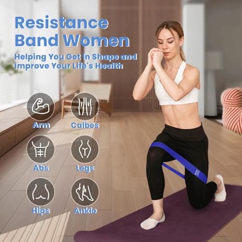Resistance Bands, Set of 5 Skin-Friendly Exercise Band for Women & Men,Blue — view 3