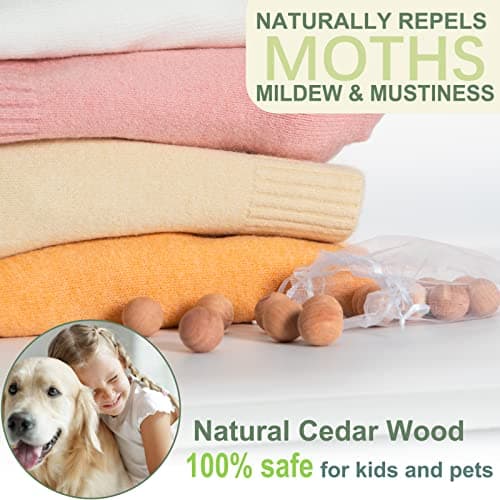 Cashmere Sweater Storage Bag moth proof with natural cedar balls, acid-free sweater bag, closet shelf storage — view 2
