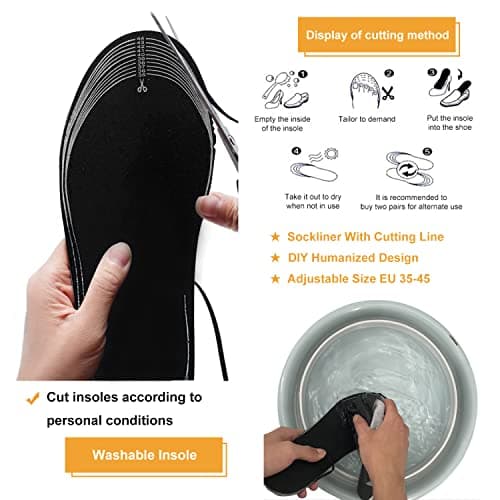 Heating Shoe Pads, Warm Trimmable Feet Heater USB Powered Foot Insole for Foot Pain Relief, Thermal Sole for Winter Hunting Hiking Camping Men and Women (EU 35-45) — view 2