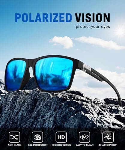 Rayruling Polarized Sunglasses Men Women, Sport Sunglasses Men Black, Retro TR90 Ultralight Frame, UV400 HD Golf/Driving/Fishing/Travel Glasses/Outdoor Sports Fashion — view 6