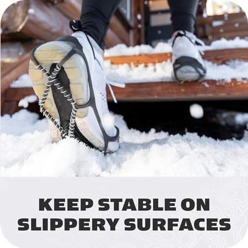 YakTrax Men's Walk & Grips for Walking Shoes, Elastic Rubber Strap 1 2mm Steel Coils Provides Traction In Ice Snow, Black, Large UK — view 2