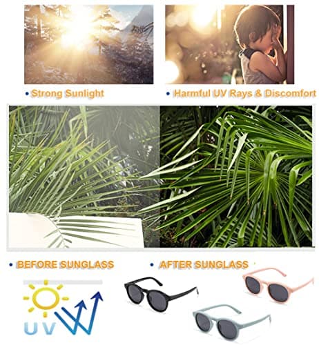 Cysocool Polarized Baby Sunglasses With Strap, 0-36 Months Toddler Anti UV 400 Sun Protection Flexible Frame Shatterproof Glasses Shades Kids Wrap Sunglasses — view 4