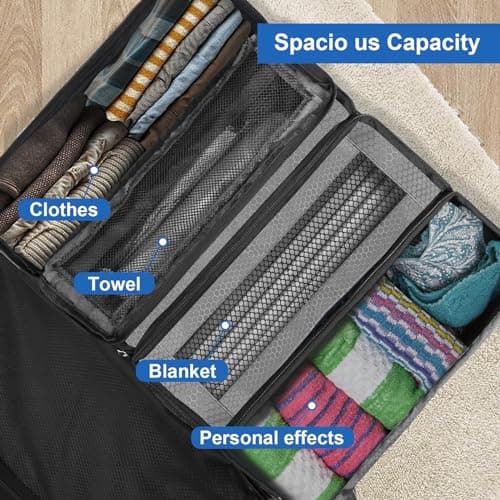 Olosar Suitcase Organizer, Travel Luggage Organizer Portable Hanging Travel Shelves Collapsible Hanging Packing Cubes for Carry on Suitcase, Grey-M, M, Modern — view 5
