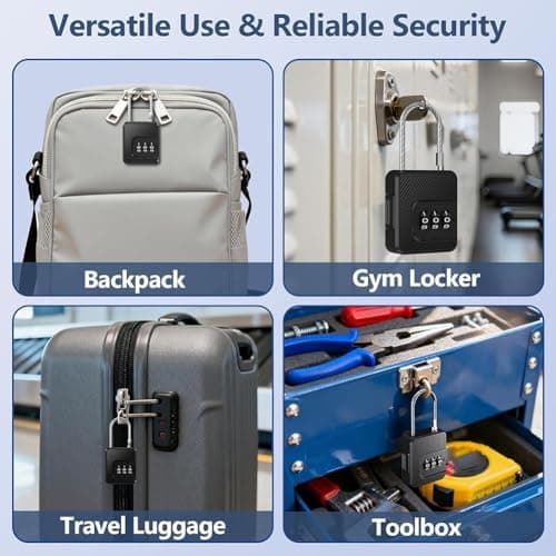 Jnchdghwa 3-Digit Combination Cable Lock Security Padlock Cable Lock with Flexible Steel Cable for Travel Luggage Suitcases, Bags 2 Pack — view 6