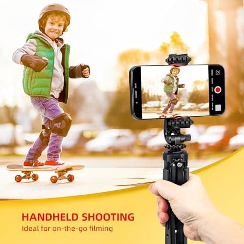 Zeadio Heavy Duty Mini Metal Tripod Stand - Universal Small Table Tripod for Camera, Gimbal, Action Cam, Camcorder, Microphone, LED Light, etc(40kg/88lb Load) — view 3