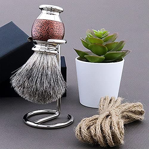 Haryali London Shaving Brush - Black Badger Shaving Brush - Elegant and Antique Design - Badger Hair Shaving Brush - with Antique Maroon Color - A Perfect Match to Your Shaving Kit, Antique Texture — view 2