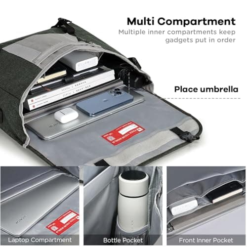 OIWAS 15.6 Inch Messenger Bags for Men, Laptop Satchel Bags Work Bags Shoulder Crossbody Bag Bookbag Briefcase Green — view 5