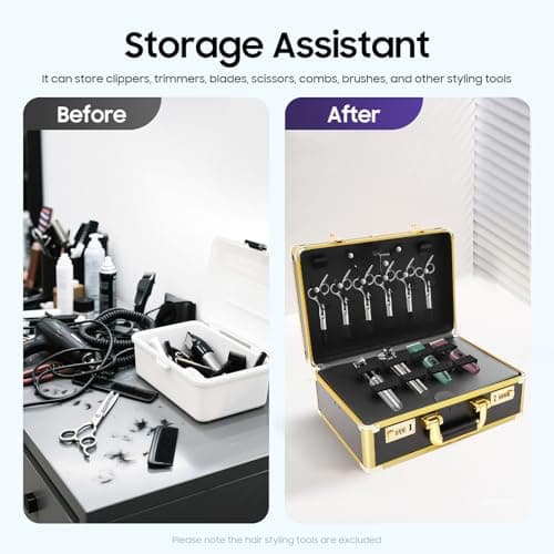 Professional Hair Stylist Case & Barber Travel Organizer Tool Box, Makeup Storage with Combination Locks, for Cosmetics, Hairdryer, Scissors, Salon — view 5
