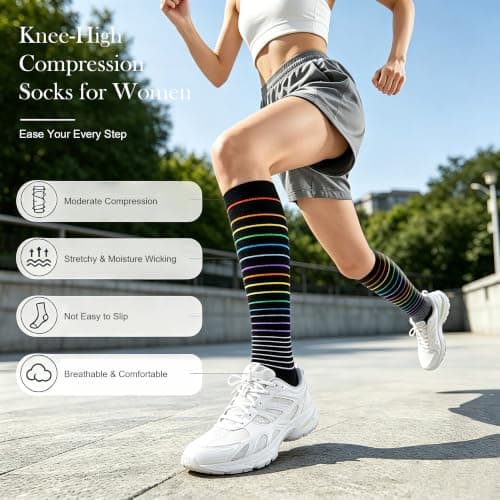Bequemer Laden Compression Socks for Women 15-20 mmHg Knee High Women Socks — view 3