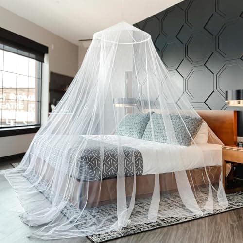 Premium Mosquito Net - California King Size Single Bed Tapered Netting - Extra Wide and Long - Ideal Travel Net - No Chemicals on Net white