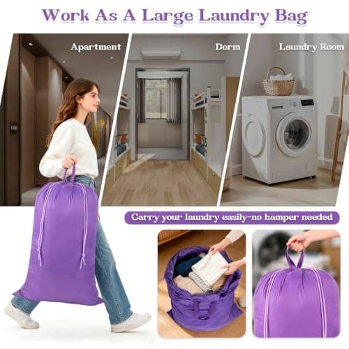 WiseBoy Large Laundry Bag with Handles, Heavy Duty Travel Laundry Bag — view 3