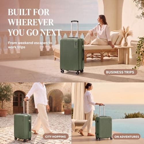 LUGG 24inch Vacay Suitcase ABS Luggage with TSA Indent Lock, Aluminium Trolley Handle, 360° Spinner Wheels, Water-Resistant & Durable Material - Airline Compatible (66.5 x 25.5 x 44cm) — view 4