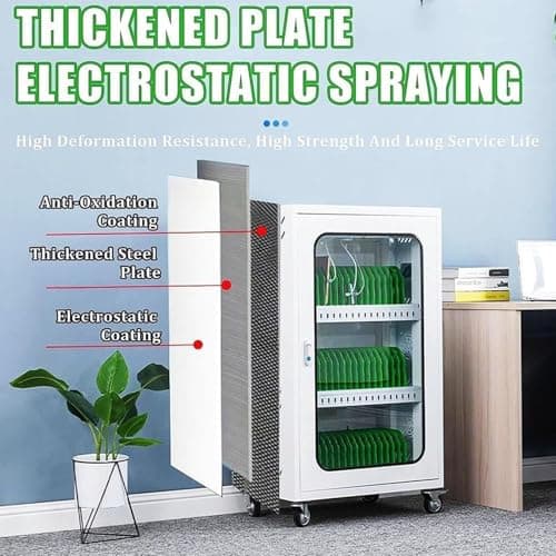 Mobile Charging Station with Rotating Wheels Aluminum Alloy Multi-Port Charger Efficient 5V 2A Fast Charging Secure Storage for Cell Phones — view 4
