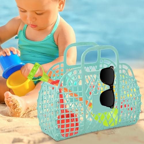 Jelly Tote - Bright Jelly Bags - Jelly Basket Tote Bag, Trendy Reusable Basket, Summer Beach Tote Handbags, JellyPurse For Toddler, Kids, Halloween, Bridal, Easter Basket — view 3