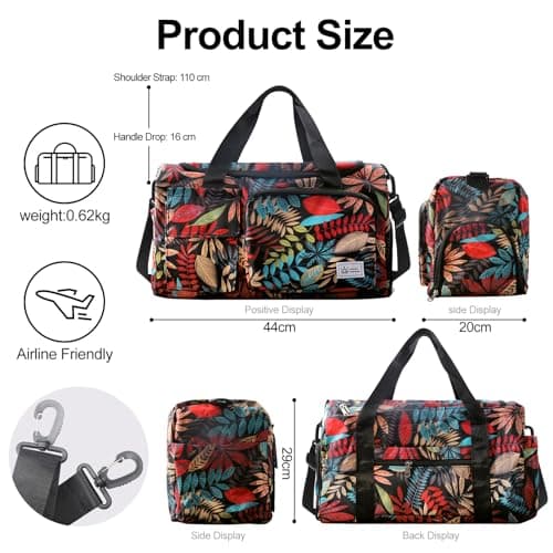Overnight Bags for Women, Travel Holdall with Shoe Pocket & Wet Compartment — view 2
