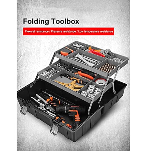Tool Box Suitcase Tool Box Professional 3-layer Folding Toolbox Kit Case Hardware Repair Garage Plastic Material Glossy Home Storage Tool Case (Color : 21 Inch) — view 3