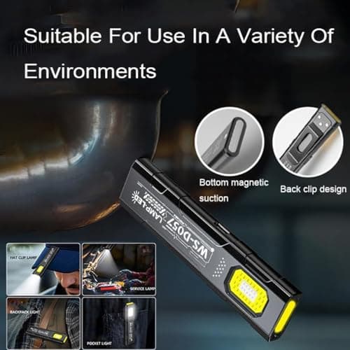 2PCS Pocket-Sized Multi-Mode Led Flashlight, EDC Flashlight, Slim Flat Pocket Torch EDC Clip Light with Magnetic Base, USB Rechargeable, Powerful Mini Flash Light for Camping Travel — view 6