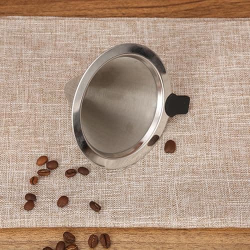 Manual Coffee Maker Kit Stainless Steel Pot Cork Grinder Filter Funnel Cup for Fresh Ground Beans(stainless steel cup) — view 6