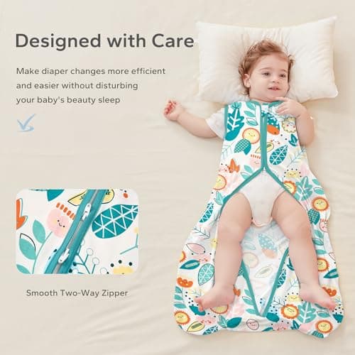 ZIGJOY 0.5 Tog Baby Sleeping Bag 6-12 Months 100% Cotton Summer Sleep Sack — view 4