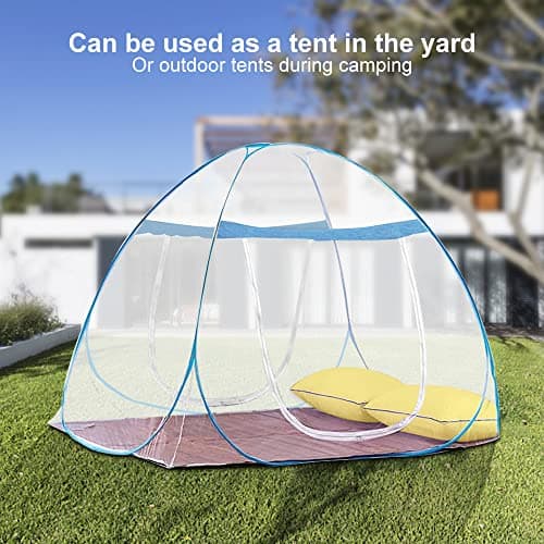 Aoreun Pop Up Mosquito Net for Double Bed, 180 x 200 x 150 cm Foldable Mosquito Net Double Door Mosquito Tent Bed Net Portable Travel Mosquito Netting for Bedroom, Camping, Outdoor, Travel — view 5