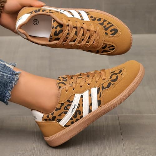 Women’s Stylish Round Toe Non-Slip Casual Orthopedic Shoes, Retro Lace Up Sneakers Trendy Tennis Shoe Walking Footwear (Burgundy,7) — view 3