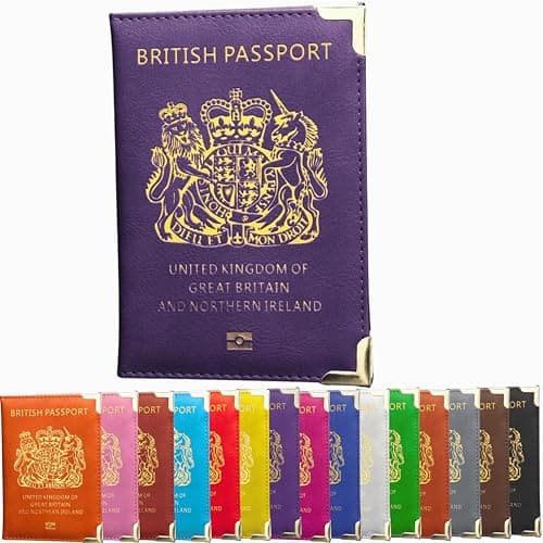 HITHIKA British Passport Holder | UK Passport Wallet | Non EU | PU Leather (Purple)