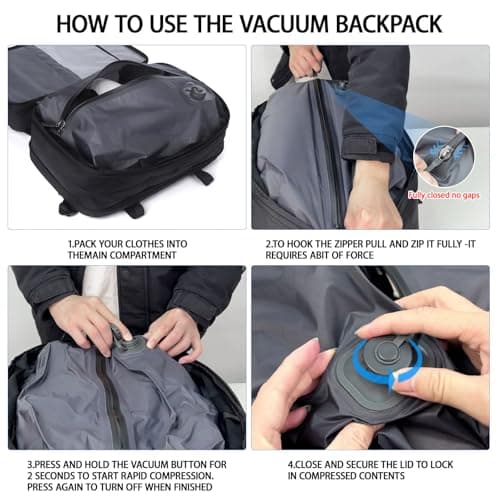 Vacuum Backpack Travel Bag: Vacuum Rucksack with Built-in Pump Expandable — view 4