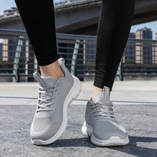 FLARUT Womens Trainers Breathable Running Walking Shoes(Grey,40) — view 2