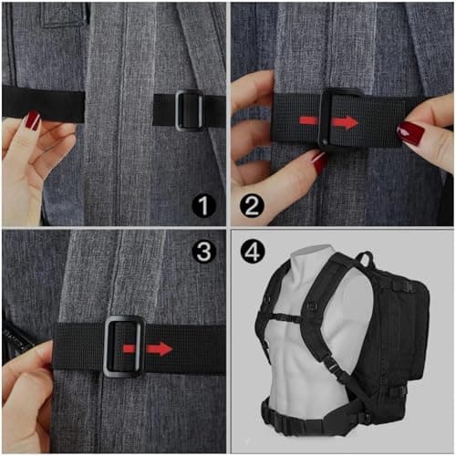 Adjustable Chest Strap for Backpack with Quick Release - Support Strap for Children and Adults | for Hiking, Mountaineering, Camping, Travel Bags and Trekking Backpacks — view 3
