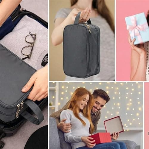 LAZYTAIL Men's Toiletry Bag, Travel Toiletry Organizer, Waterproof Shaving Kit Pouch For storing daily essentials like toiletries and cosmetics,Grey — view 4