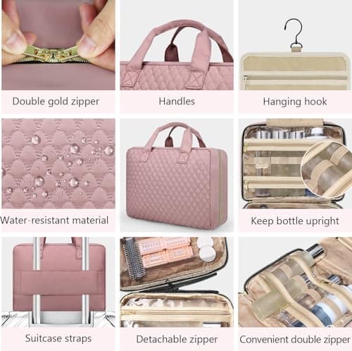 Voyagrise Hanging Toiletry Bags for Women, Travel Large Capacity Wash Bag Womens Makeup Cosmetic Bag, Wash Bag Womens,Travel Accessories — view 6