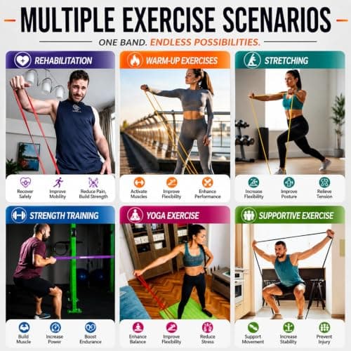 TRENDE Essentials Resistance Bands Set, Pull Up Assistance Bands 5–125 lbs with Handles, Door Anchor & Carry Bag, Exercise Bands for Strength Training, Stretching, Yoga, Pilates & Home Gym Workouts — view 4