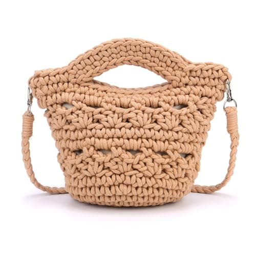 CHIC DIARY Women Straw Beach Bag Clutch Purse Small Crossbody Bag Woven Cotton Shoulder Handbag for Summer