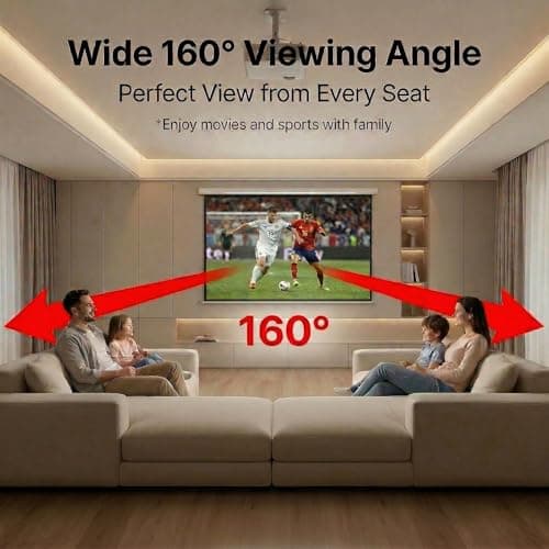 Japard 200 Inch Projector Screen Outdoor, 4K Full HD 3D 16:9 Canvas Material Double-Sided Projection, Foldable Portable, Wall Mount Hanging Extra Large for Outside Theater, Home Backyard Movies, Party — view 6