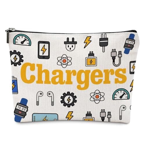 Chargers Travel Organiser Bag Make Up Bags for Men Women Waterproof Linen Bag Organiser Multifunctional Travel Accessories for Cables & Chargers Double-Sided Print Makeup Storage Bag for Home