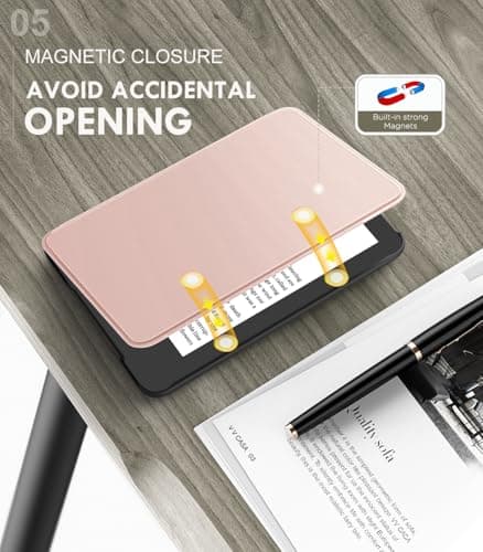 MoKo Case for 6" Amazon Kindle Basic 11th Gen 2024/2022, Rose Gold — view 5