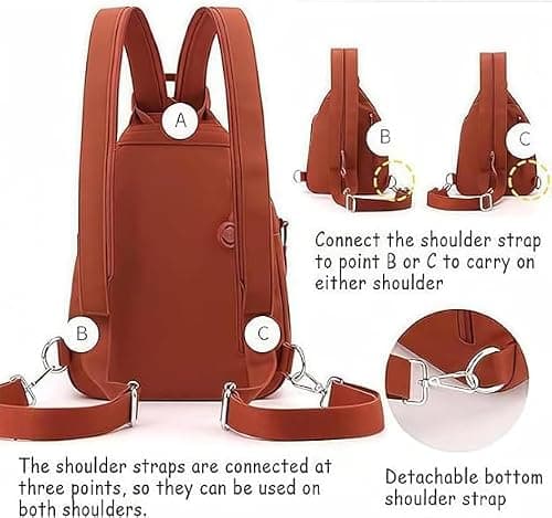 3 in 1 Anti-Theft Travel Tote Bag,Waterproof 2-Way Commuter Bag,Large Capacity Oxford Convertible Shoulder Travel Bag (Orange) — view 5