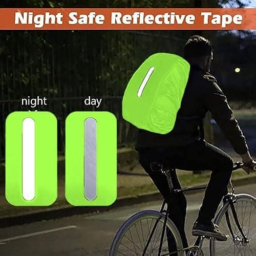 GUKOY Waterproof Rain Cover with Reflective Strap for Backpack, 2 Adjustable Anti Slip Cross Buckle Strap, Rainproof Snowproof Dustproof Anti-Frost Covers (Green, S for 18-25L backpack) — view 4