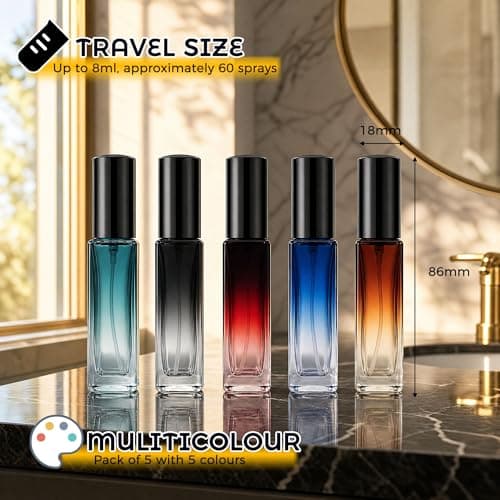 Aieino 5PCS 8ml Travel Perfume Atomiser Refillable Glass Perfume Bottle — view 2
