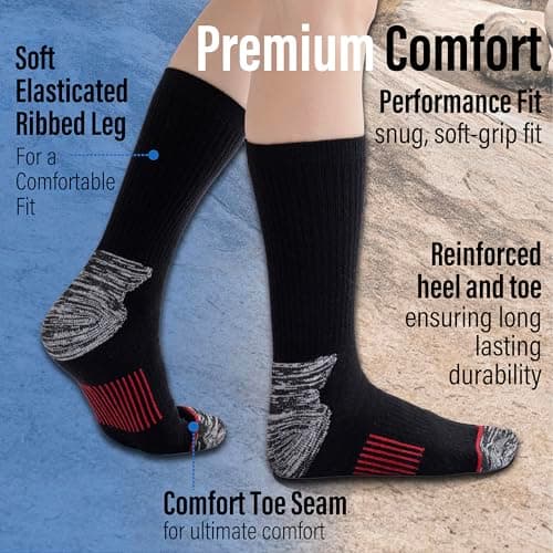6PK Mens Thermal/Outdoor Socks - UK 6-11/EU 39-45 - Assorted — view 5